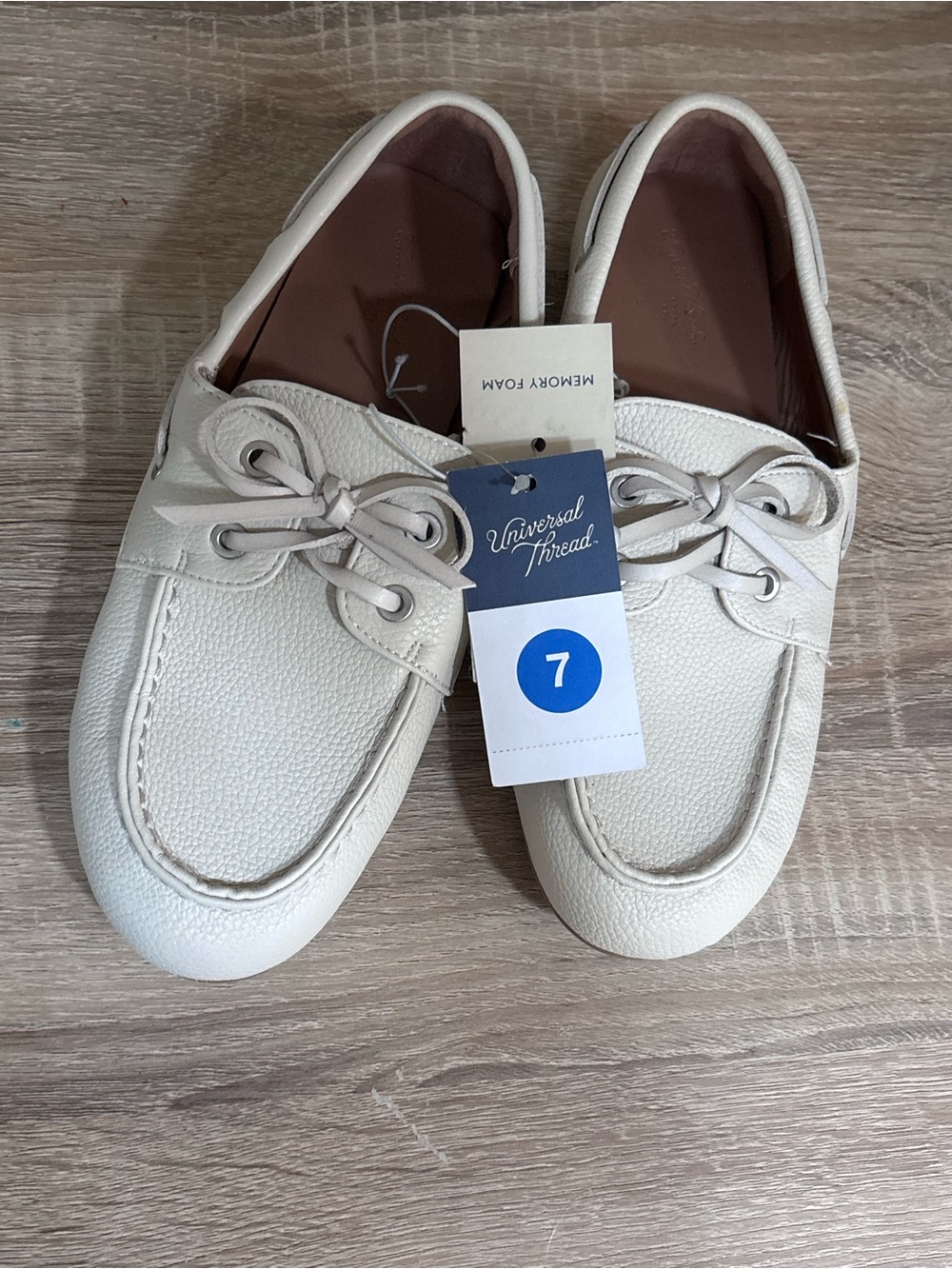 Universal Thread Cream Slip-On Boat Loafers